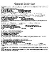 Đề thi chọn học sinh giỏi môn Sinh học Lớp 11 tỉnh Hà Tĩnh - Vòng II+III